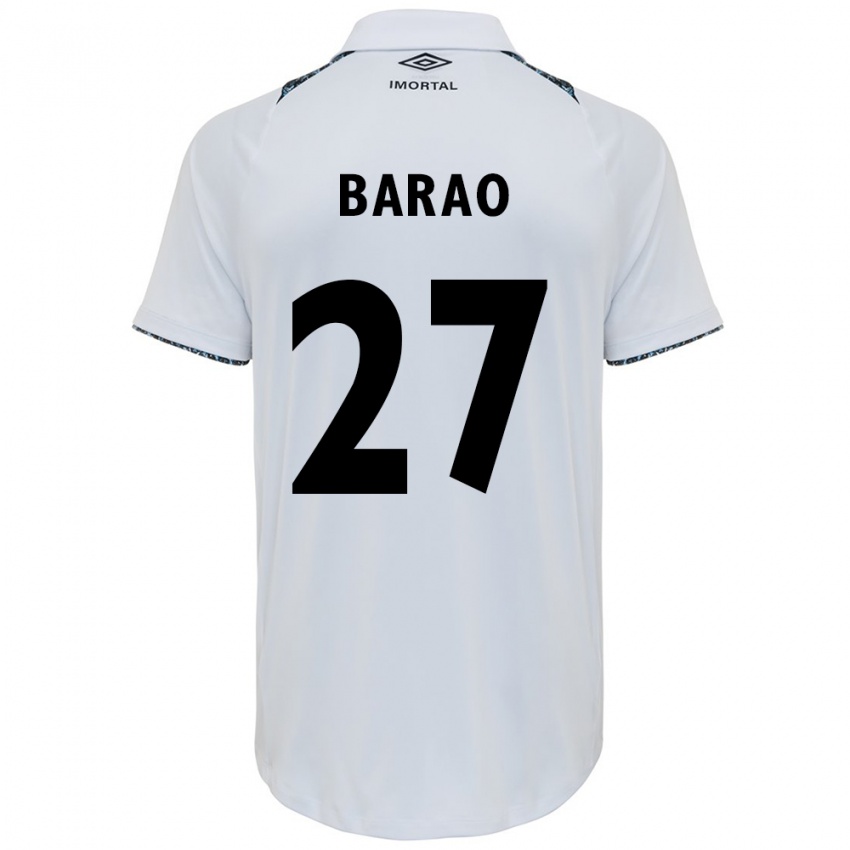 Enfant Maillot Dani Barão #27 Blanc Bleu Tenues Extérieur 2024/25 T-Shirt Suisse