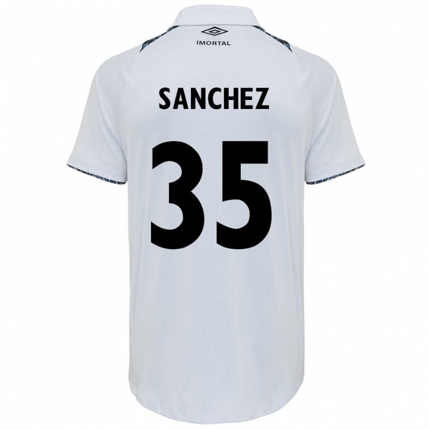 Enfant Maillot Lari Sanchez #35 Blanc Bleu Tenues Extérieur 2024/25 T-Shirt Suisse