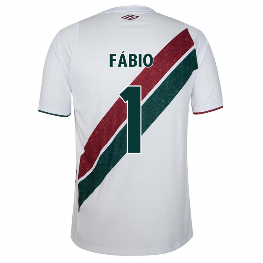 Enfant Maillot Fábio #1 Blanc Vert Bordeaux Tenues Extérieur 2024/25 T-Shirt Suisse