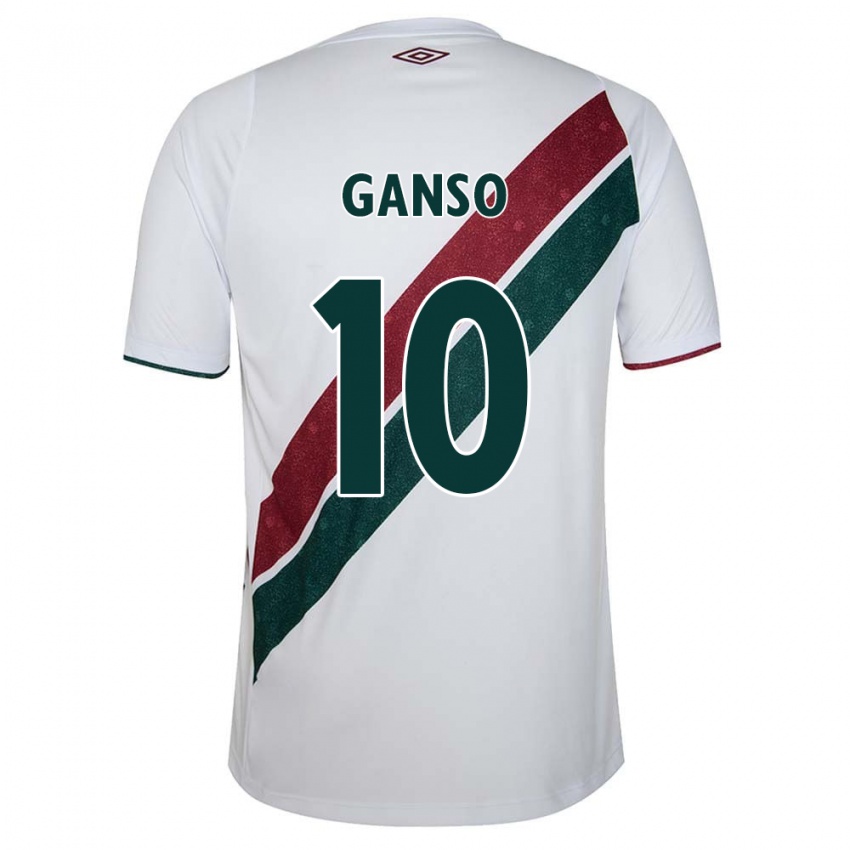 Kinder Ganso #10 Weiß Grün Kastanienbraun Auswärtstrikot Trikot 2024/25 T-Shirt Schweiz