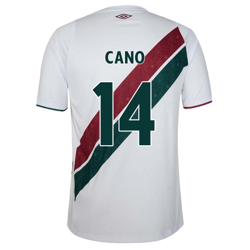 Enfant Maillot Germán Cano #14 Blanc Vert Bordeaux Tenues Extérieur 2024/25 T-Shirt Suisse