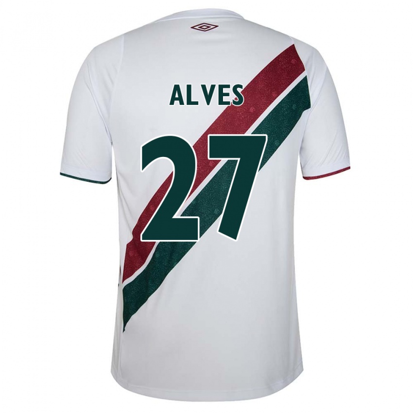 Kinder Felipe Alves #27 Weiß Grün Kastanienbraun Auswärtstrikot Trikot 2024/25 T-Shirt Schweiz