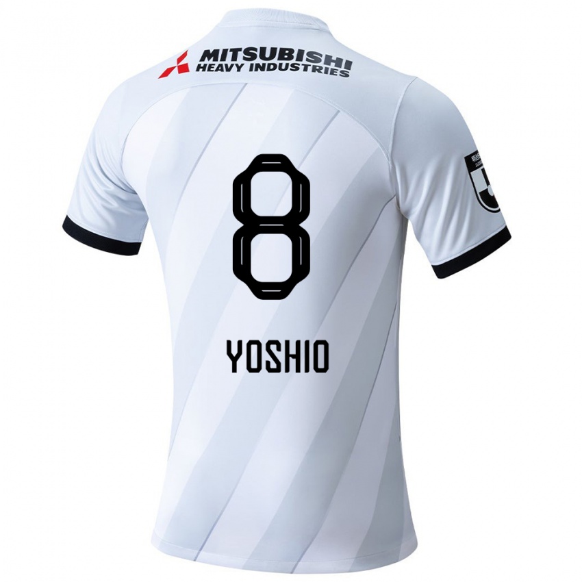 Enfant Maillot Yoshio Koizumi #8 Blanc Gris Tenues Extérieur 2024/25 T-Shirt Suisse