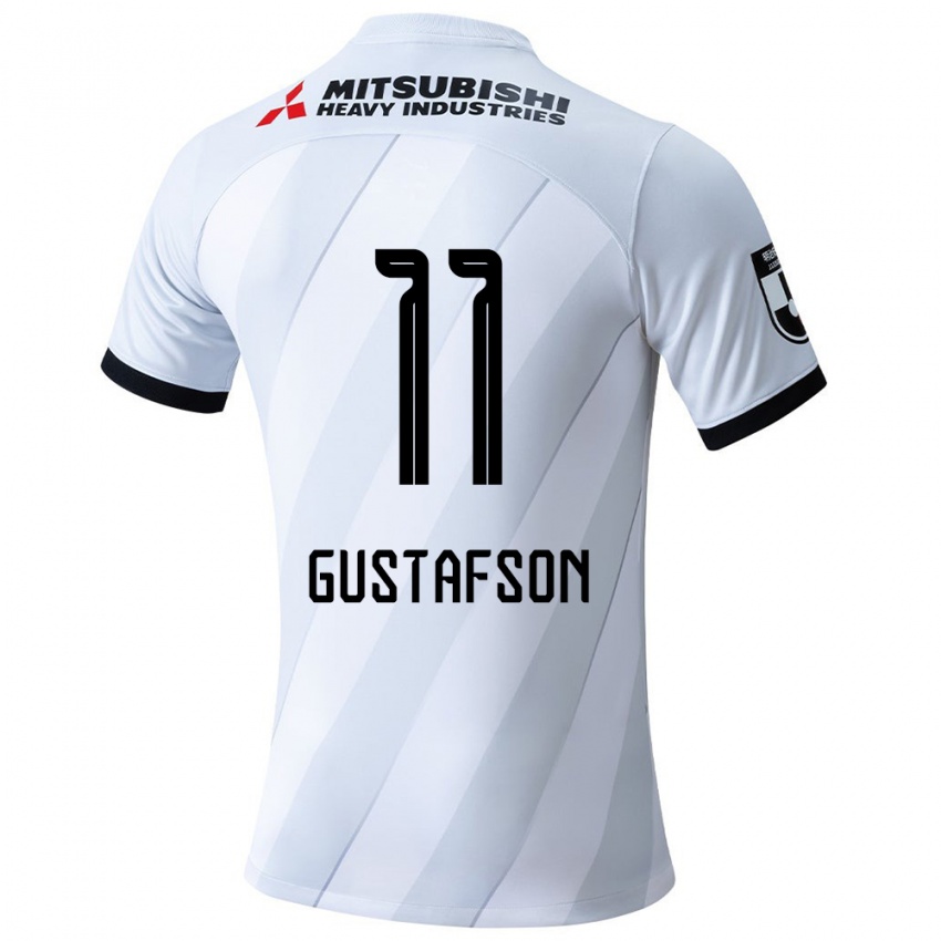 Enfant Maillot Samuel Gustafson #11 Blanc Gris Tenues Extérieur 2024/25 T-Shirt Suisse