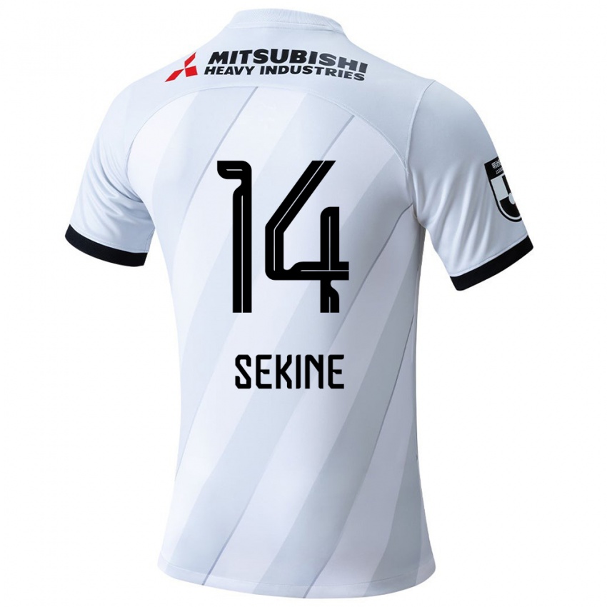 Enfant Maillot Takahiro Sekine #14 Blanc Gris Tenues Extérieur 2024/25 T-Shirt Suisse