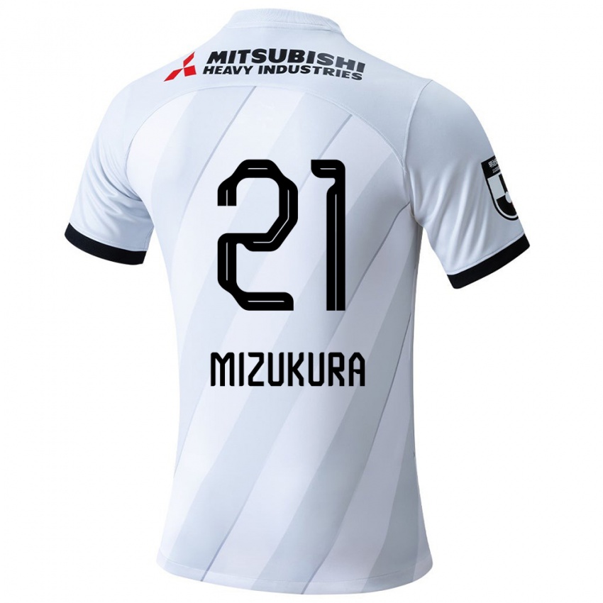 Enfant Maillot Kei Mizukura #21 Blanc Gris Tenues Extérieur 2024/25 T-Shirt Suisse