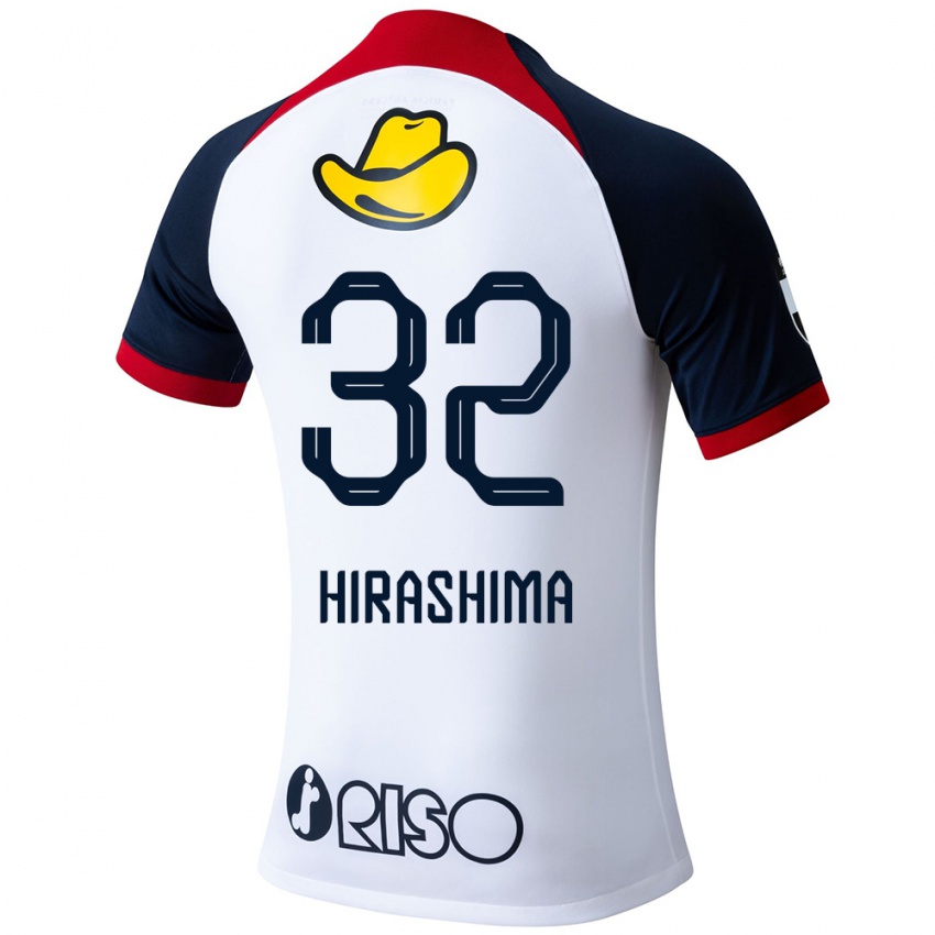 Enfant Maillot Daigo Hirashima #32 Blanc Bleu Rouge Tenues Extérieur 2024/25 T-Shirt Suisse