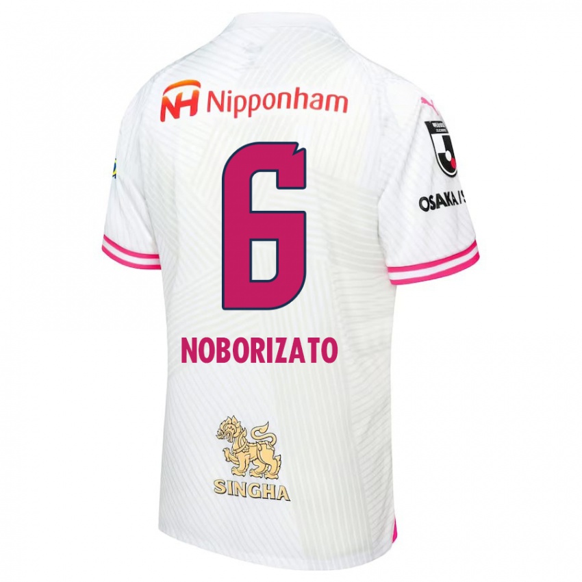 Kinder Kyohei Noborizato #6 Weiß Rosa Auswärtstrikot Trikot 2024/25 T-Shirt Schweiz