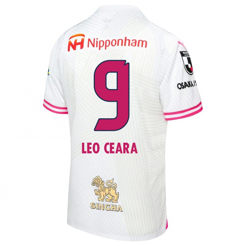 Kinder Léo Ceará #9 Weiß Rosa Auswärtstrikot Trikot 2024/25 T-Shirt Schweiz