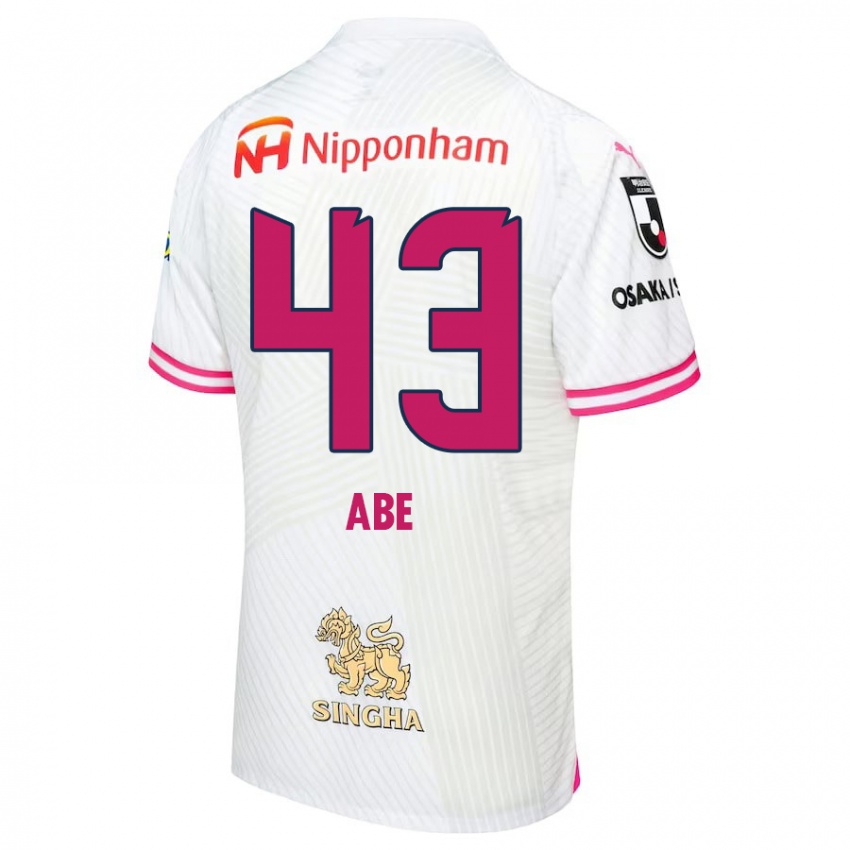 Kinder Yosei Abe #43 Weiß Rosa Auswärtstrikot Trikot 2024/25 T-Shirt Schweiz