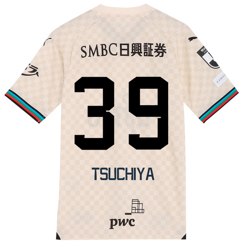 Enfant Maillot Kaito Tsuchiya #39 Blanc Gris Tenues Extérieur 2024/25 T-Shirt Suisse