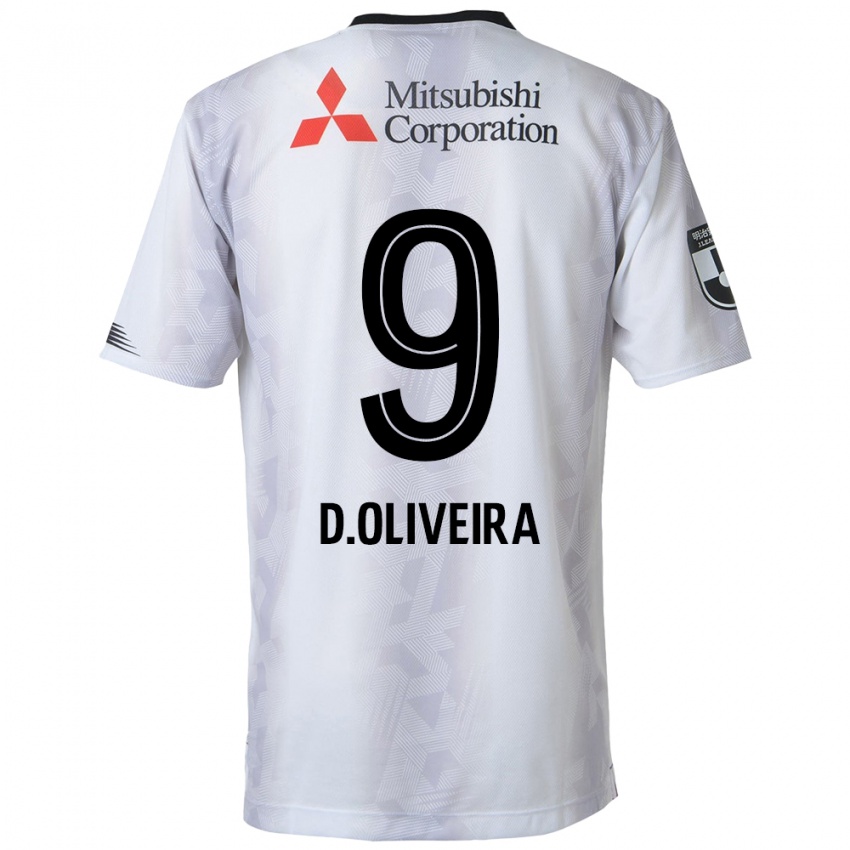 Enfant Maillot Diego Oliveira #9 Blanc Noir Tenues Extérieur 2024/25 T-Shirt Suisse