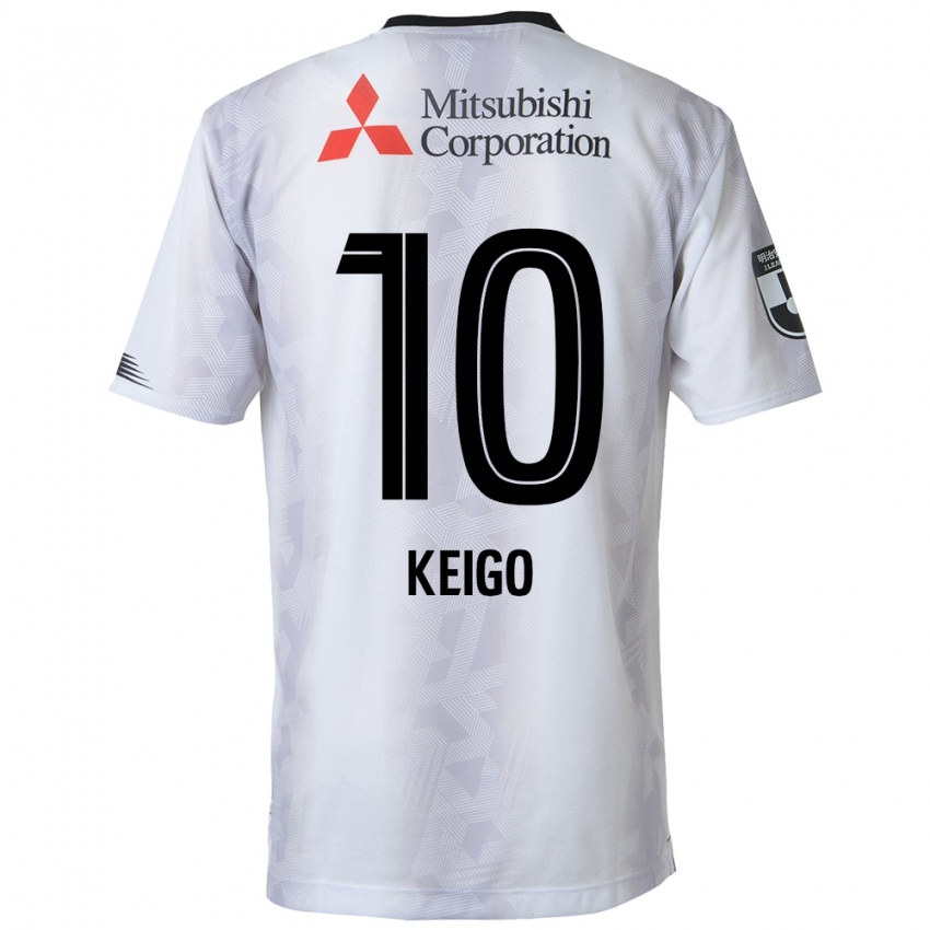 Enfant Maillot Keigo Higashi #10 Blanc Noir Tenues Extérieur 2024/25 T-Shirt Suisse