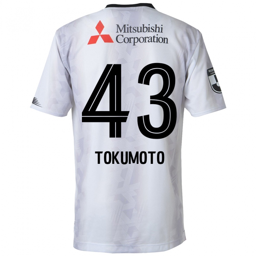 Enfant Maillot Shuhei Tokumoto #43 Blanc Noir Tenues Extérieur 2024/25 T-Shirt Suisse