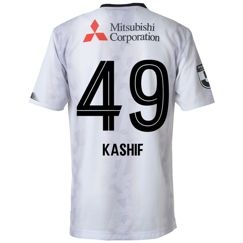 Enfant Maillot Kashif Bangnagande #49 Blanc Noir Tenues Extérieur 2024/25 T-Shirt Suisse