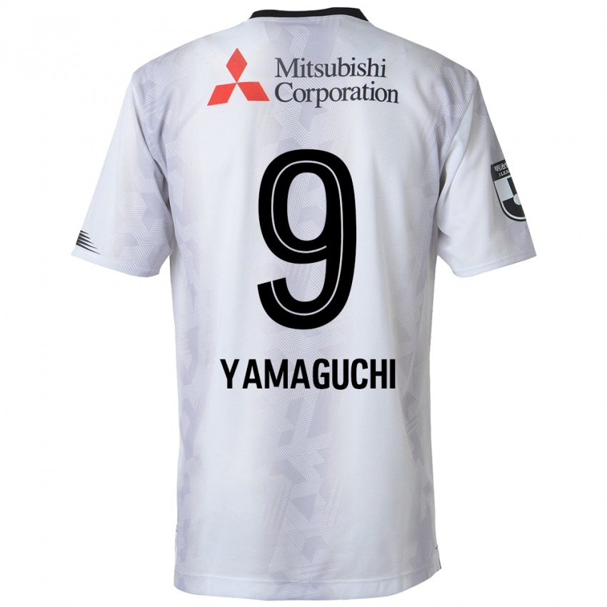 Enfant Maillot Taiyo Yamaguchi #9 Blanc Noir Tenues Extérieur 2024/25 T-Shirt Suisse