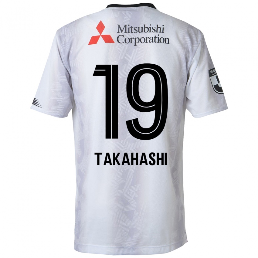 Enfant Maillot Yuya Takahashi #19 Blanc Noir Tenues Extérieur 2024/25 T-Shirt Suisse