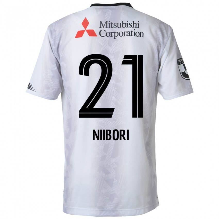 Enfant Maillot Keita Niibori #21 Blanc Noir Tenues Extérieur 2024/25 T-Shirt Suisse