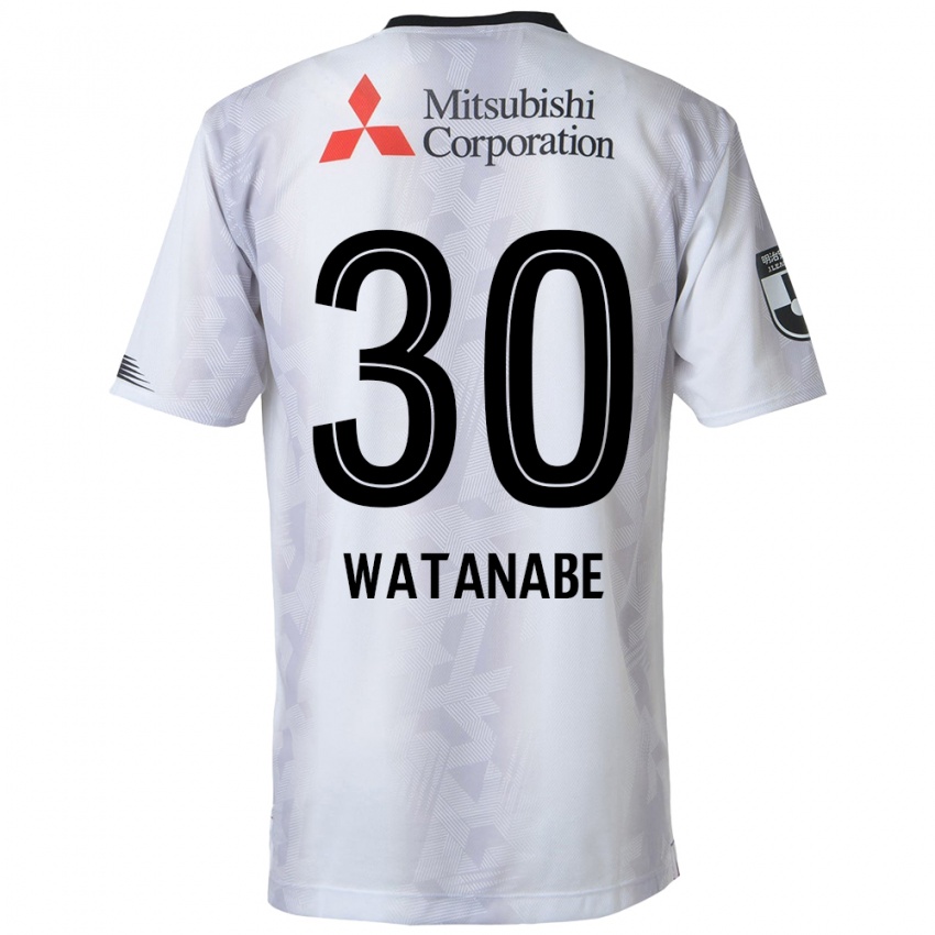 Enfant Maillot Matthew Watanabe #30 Blanc Noir Tenues Extérieur 2024/25 T-Shirt Suisse