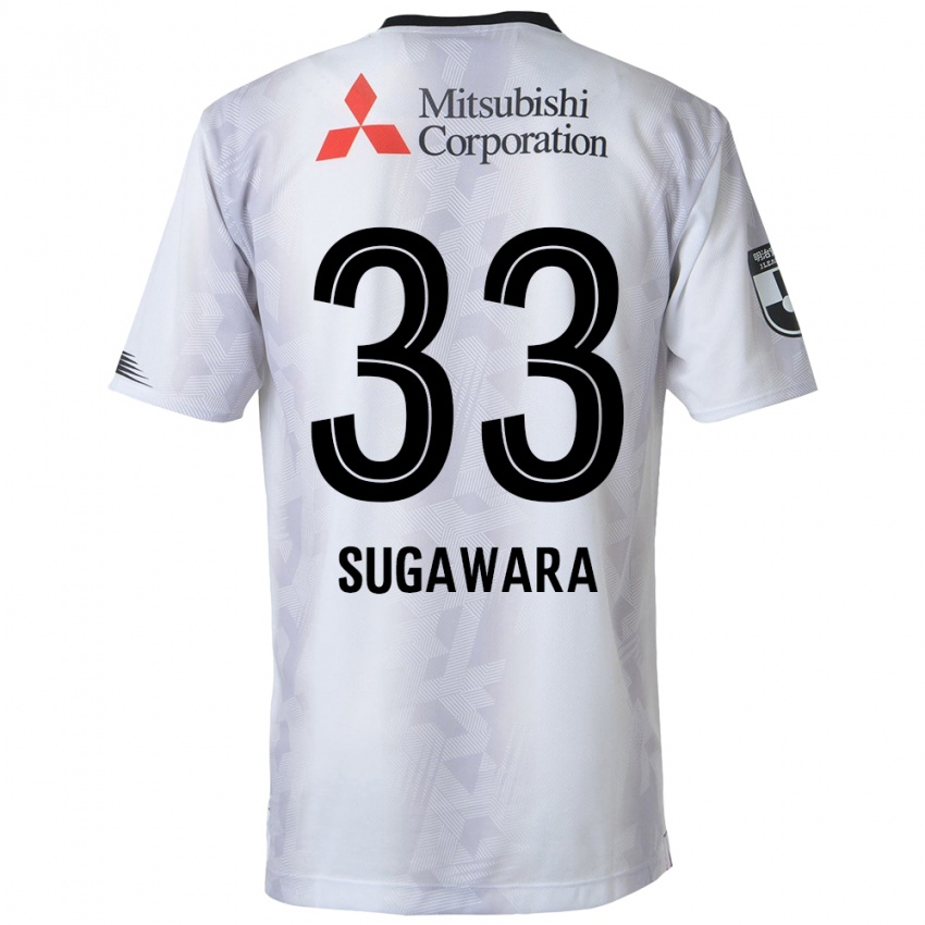 Enfant Maillot Yuta Sugawara #33 Blanc Noir Tenues Extérieur 2024/25 T-Shirt Suisse