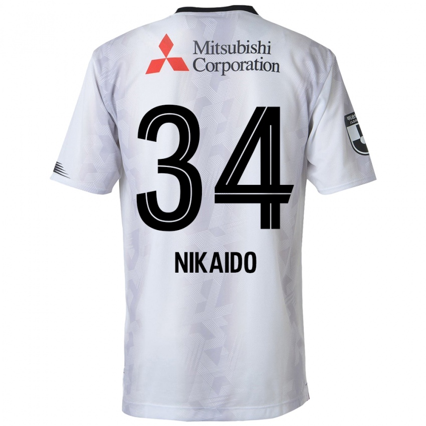 Enfant Maillot Rintaro Nikaido #34 Blanc Noir Tenues Extérieur 2024/25 T-Shirt Suisse