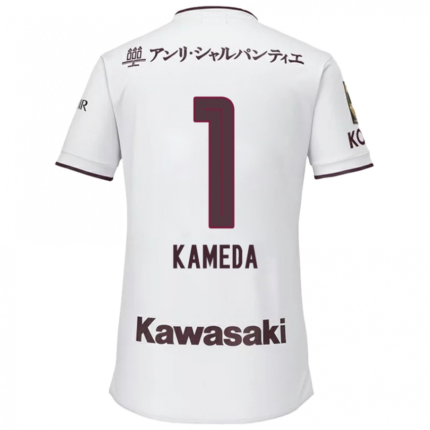 Enfant Maillot Taiga Kameda #1 Blanc Rouge Tenues Extérieur 2024/25 T-Shirt Suisse