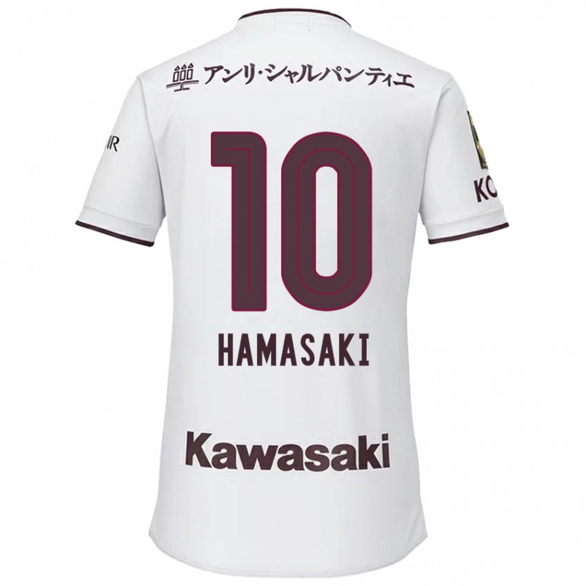 Enfant Maillot Kento Hamasaki #10 Blanc Rouge Tenues Extérieur 2024/25 T-Shirt Suisse