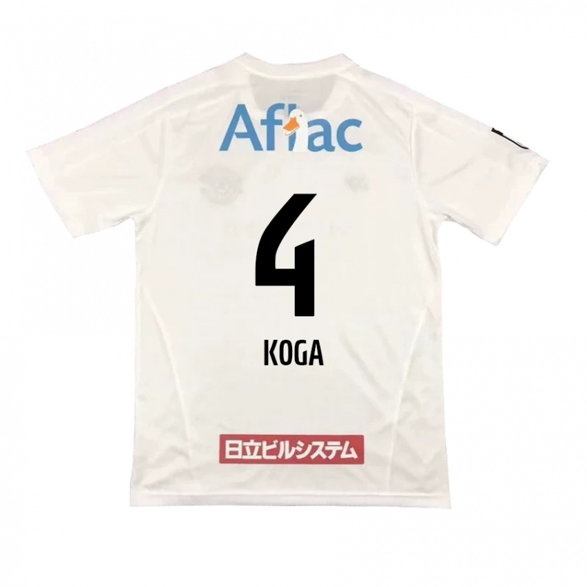 Kinder Taiyo Koga #4 Weiß Schwarz Auswärtstrikot Trikot 2024/25 T-Shirt Schweiz