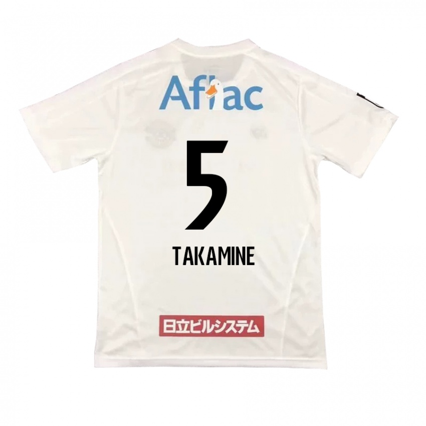 Kinder Tomoki Takamine #5 Weiß Schwarz Auswärtstrikot Trikot 2024/25 T-Shirt Schweiz