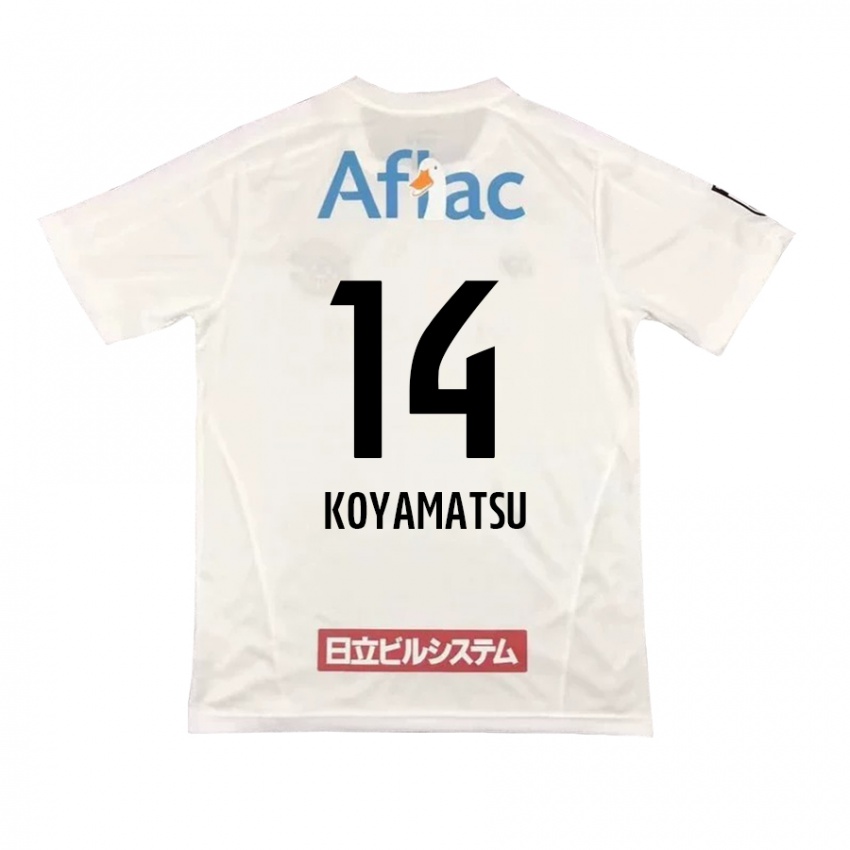 Kinder Tomoya Koyamatsu #14 Weiß Schwarz Auswärtstrikot Trikot 2024/25 T-Shirt Schweiz