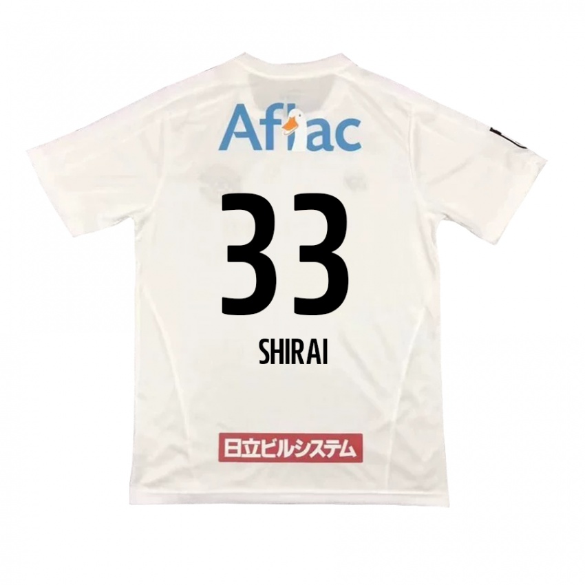 Kinder Eiji Shirai #33 Weiß Schwarz Auswärtstrikot Trikot 2024/25 T-Shirt Schweiz