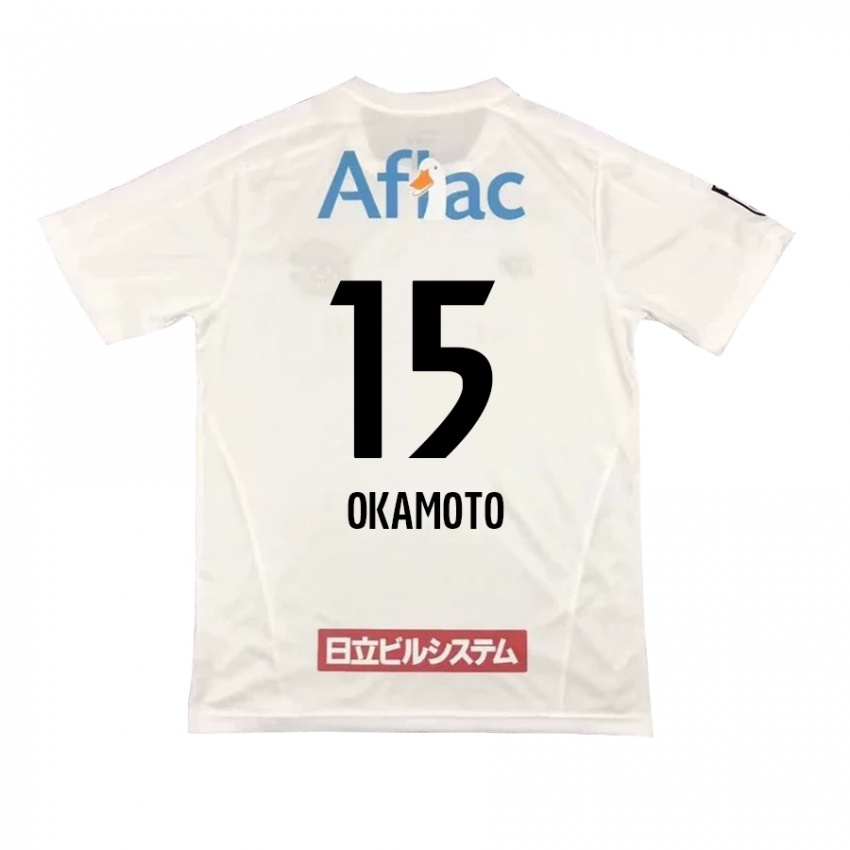 Kinder Ryoji Okamoto #15 Weiß Schwarz Auswärtstrikot Trikot 2024/25 T-Shirt Schweiz