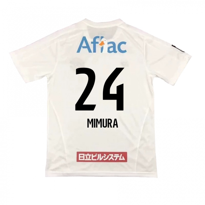 Kinder Kaname Mimura #24 Weiß Schwarz Auswärtstrikot Trikot 2024/25 T-Shirt Schweiz