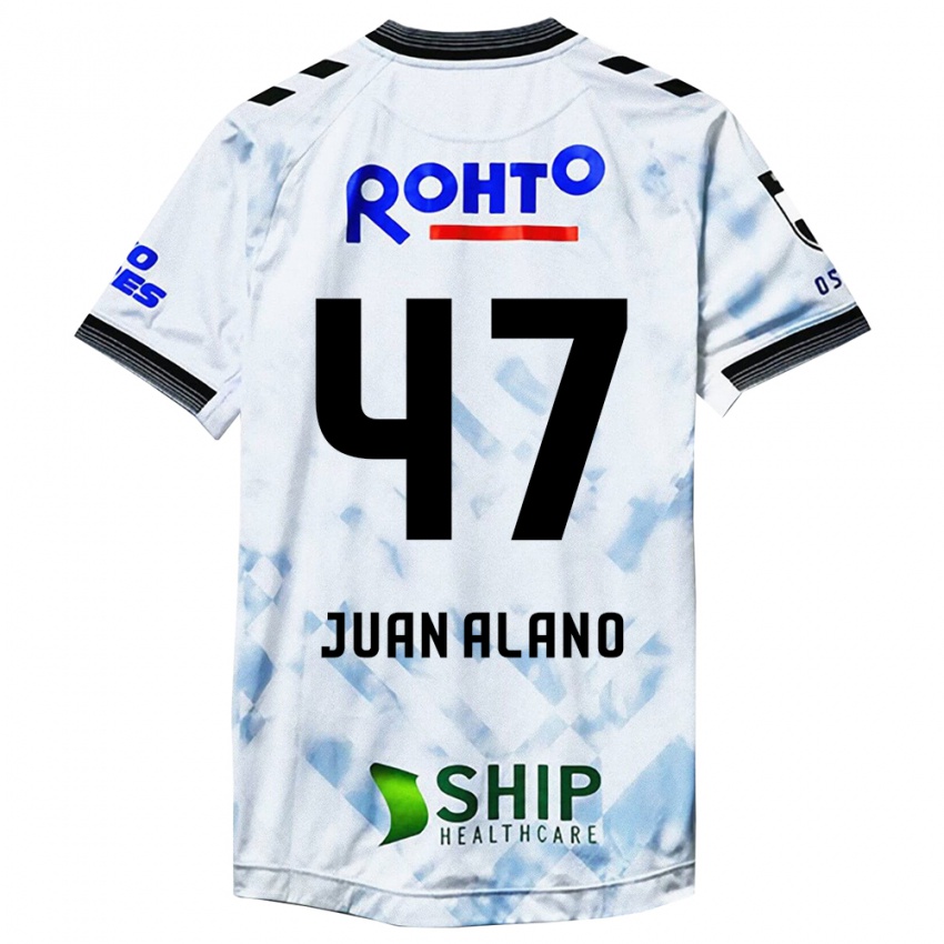 Kinder Juan Alano #47 Weiß Schwarz Auswärtstrikot Trikot 2024/25 T-Shirt Schweiz