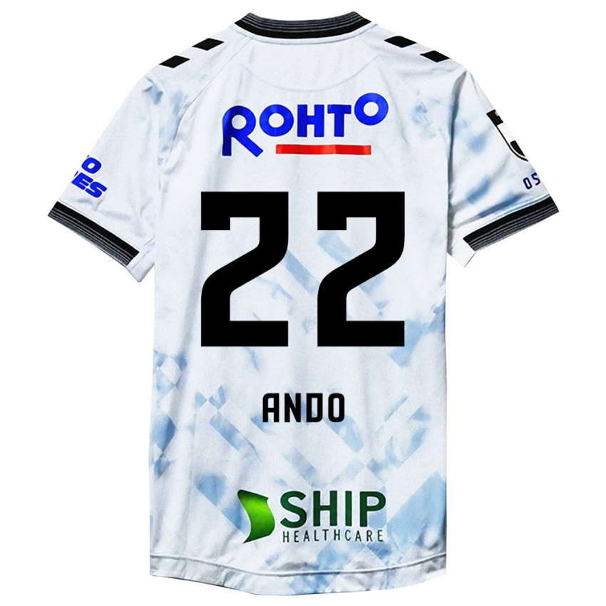 Kinder Rikuto Ando #22 Weiß Schwarz Auswärtstrikot Trikot 2024/25 T-Shirt Schweiz