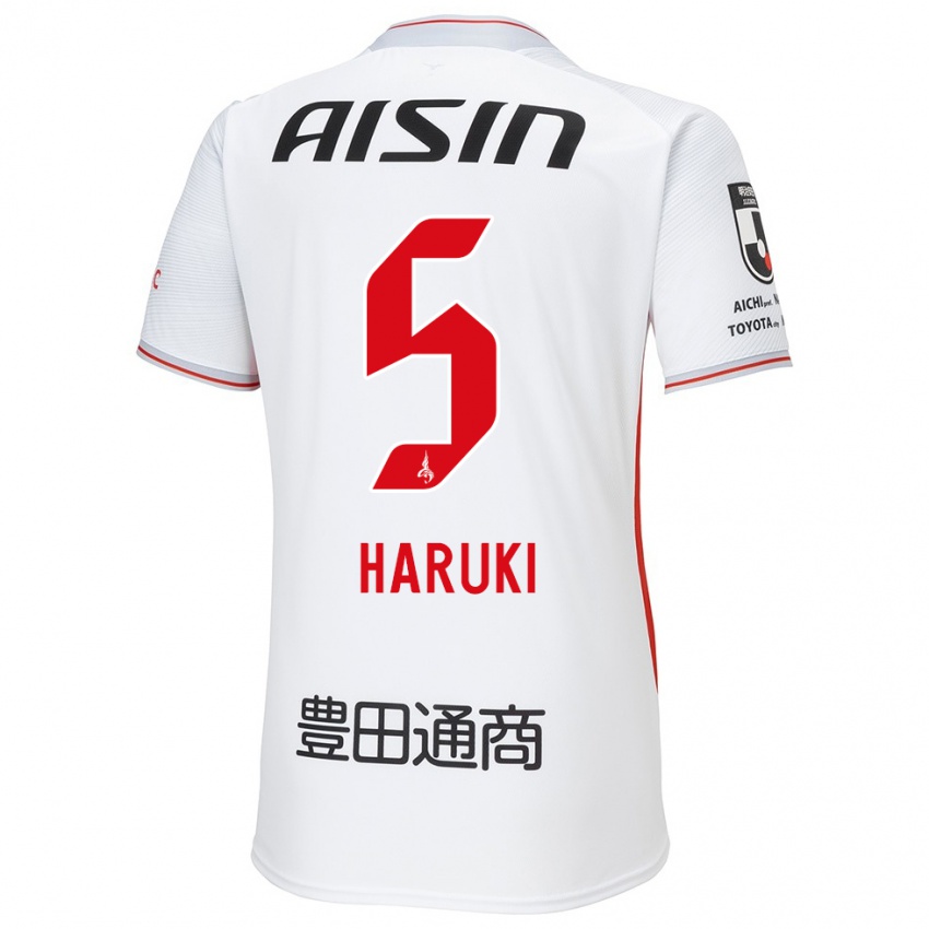 Enfant Maillot Haruki Yoshida #5 Blanc Jaune Rouge Tenues Extérieur 2024/25 T-Shirt Suisse