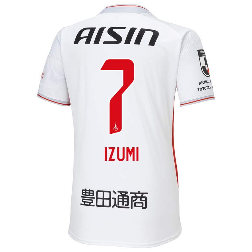 Enfant Maillot Ryuji Izumi #7 Blanc Jaune Rouge Tenues Extérieur 2024/25 T-Shirt Suisse