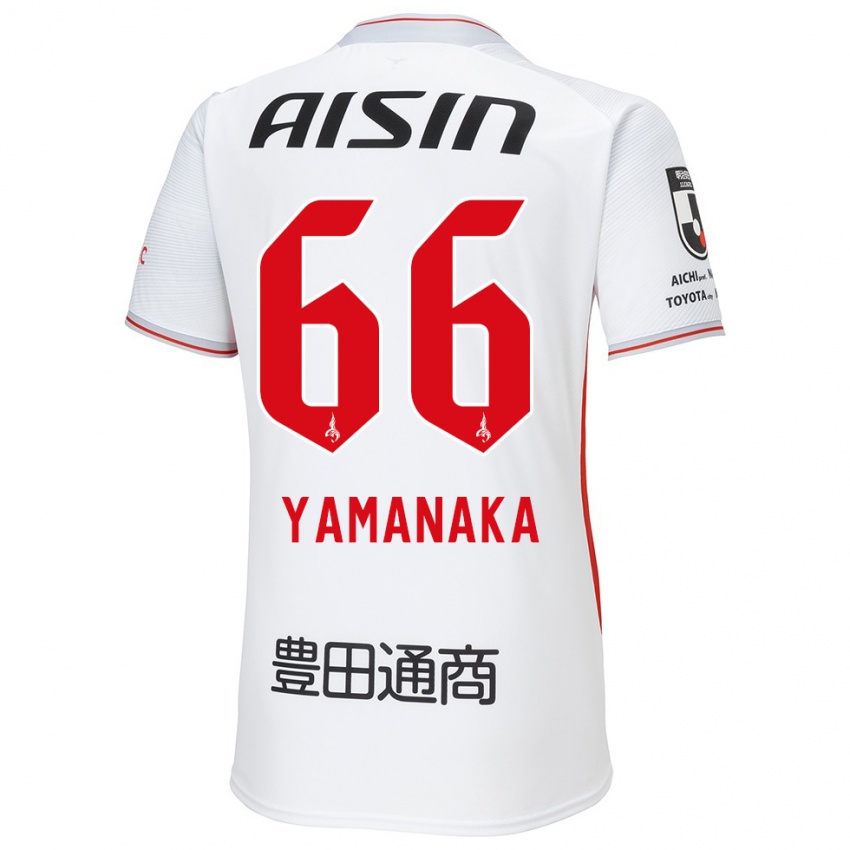 Enfant Maillot Ryosuke Yamanaka #66 Blanc Jaune Rouge Tenues Extérieur 2024/25 T-Shirt Suisse