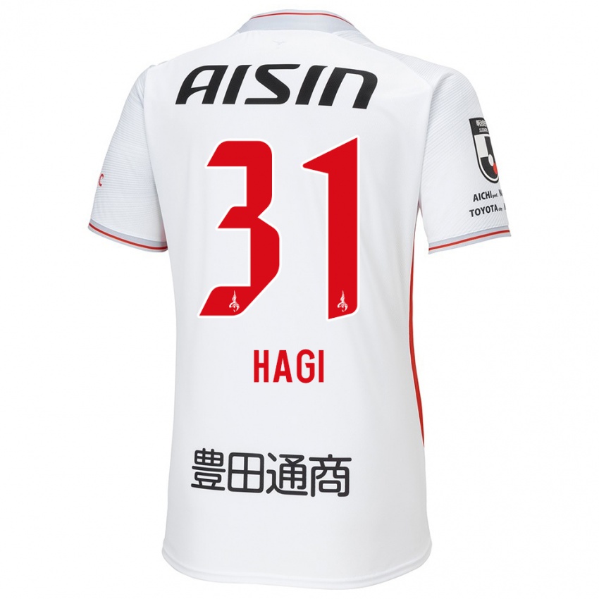 Enfant Maillot Hiroaki Hagi #31 Blanc Jaune Rouge Tenues Extérieur 2024/25 T-Shirt Suisse