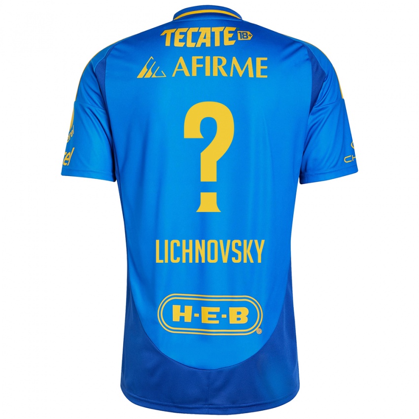 Kinder Igor Lichnovsky #0 Blau Gelb Auswärtstrikot Trikot 2024/25 T-Shirt Schweiz