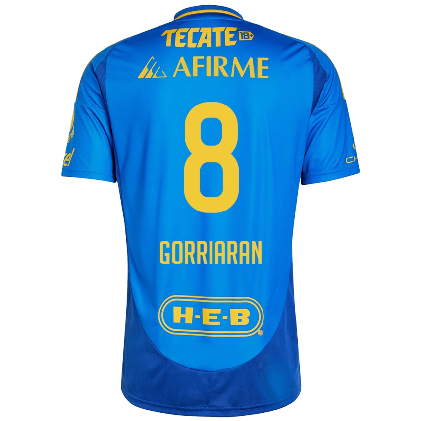 Kinder Fernando Gorriarán #8 Blau Gelb Auswärtstrikot Trikot 2024/25 T-Shirt Schweiz