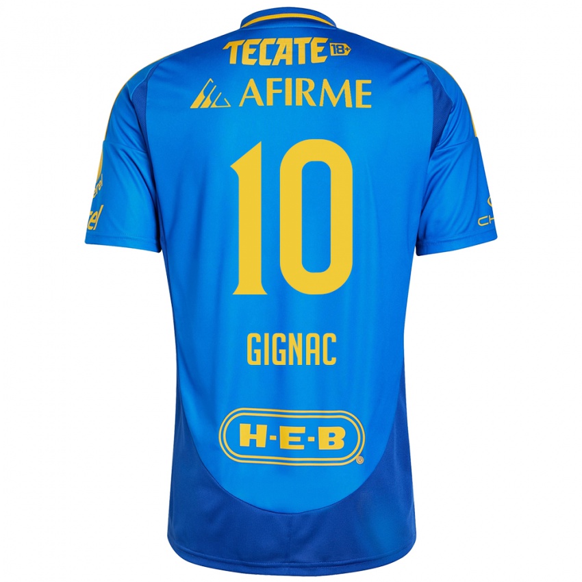 Kinder Andre-Pierre Gignac #10 Blau Gelb Auswärtstrikot Trikot 2024/25 T-Shirt Schweiz