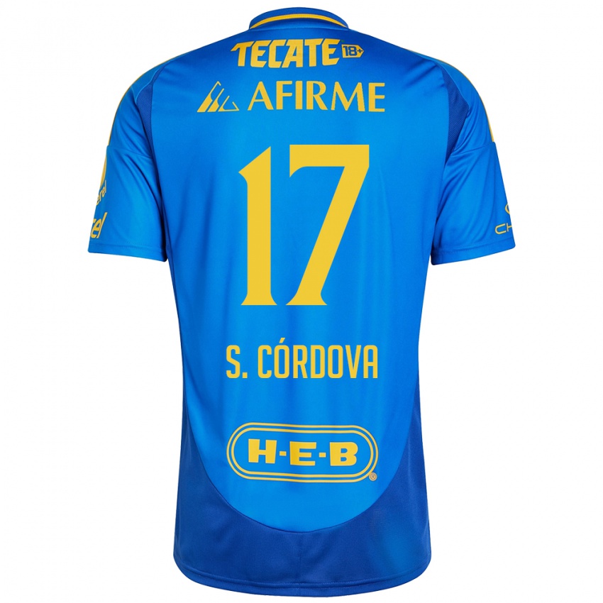 Kinder Sebastian Cordova #17 Blau Gelb Auswärtstrikot Trikot 2024/25 T-Shirt Schweiz