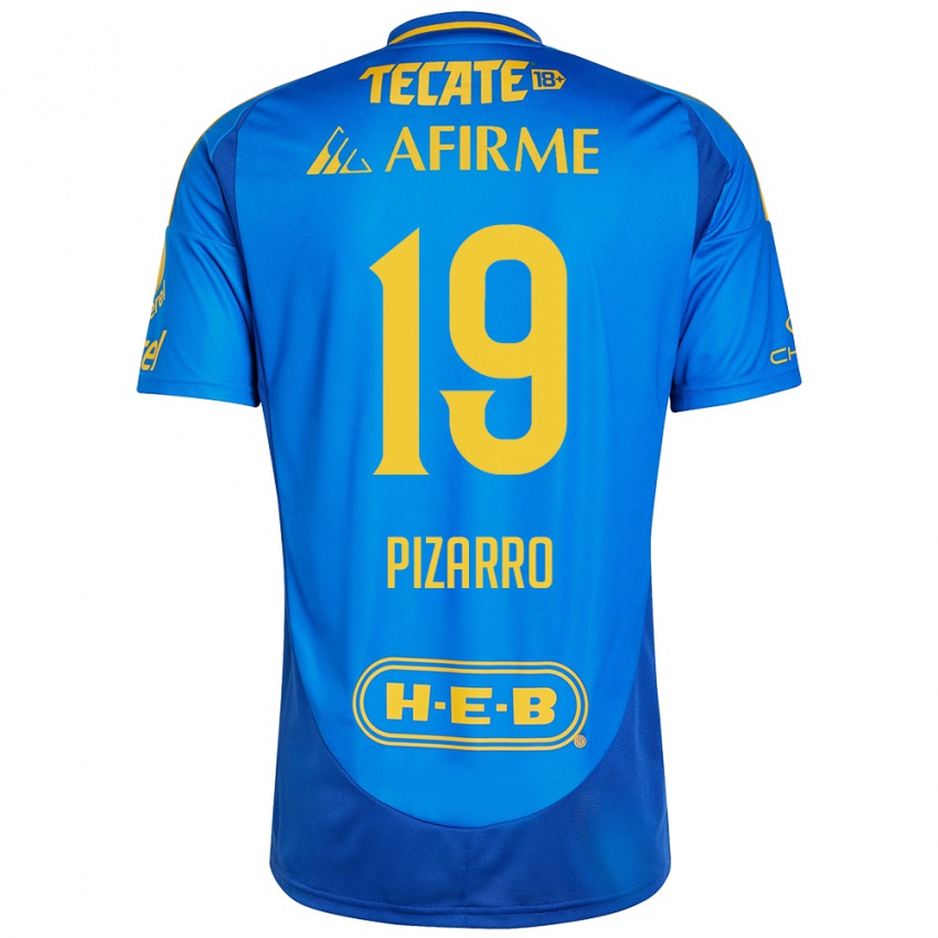 Kinder Guido Pizarro #19 Blau Gelb Auswärtstrikot Trikot 2024/25 T-Shirt Schweiz