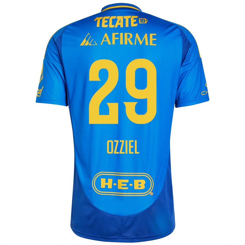 Kinder Ozziel Herrera #29 Blau Gelb Auswärtstrikot Trikot 2024/25 T-Shirt Schweiz