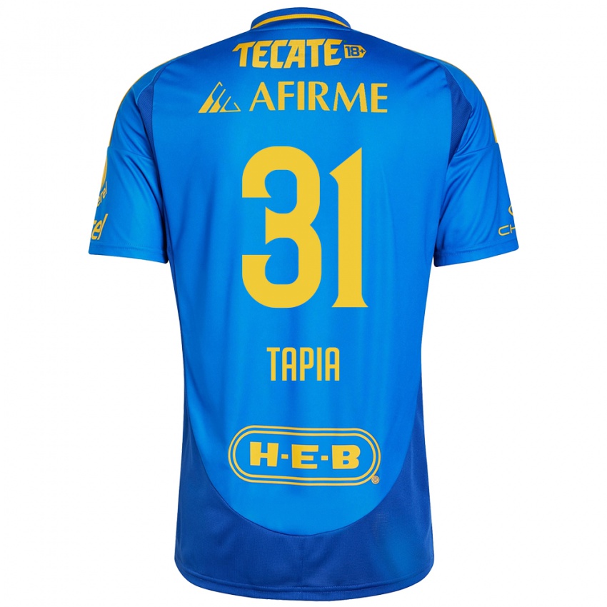 Kinder Fernando Tapia #31 Blau Gelb Auswärtstrikot Trikot 2024/25 T-Shirt Schweiz