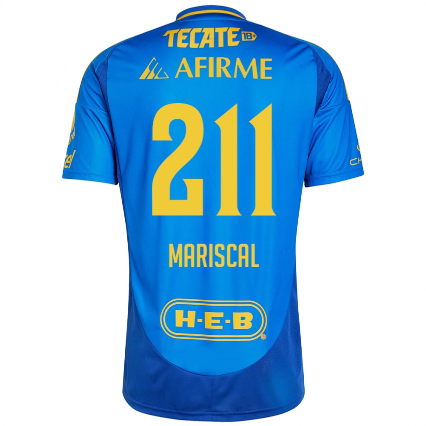 Enfant Maillot Kevin Mariscal #211 Bleu Jaune Tenues Extérieur 2024/25 T-Shirt Suisse