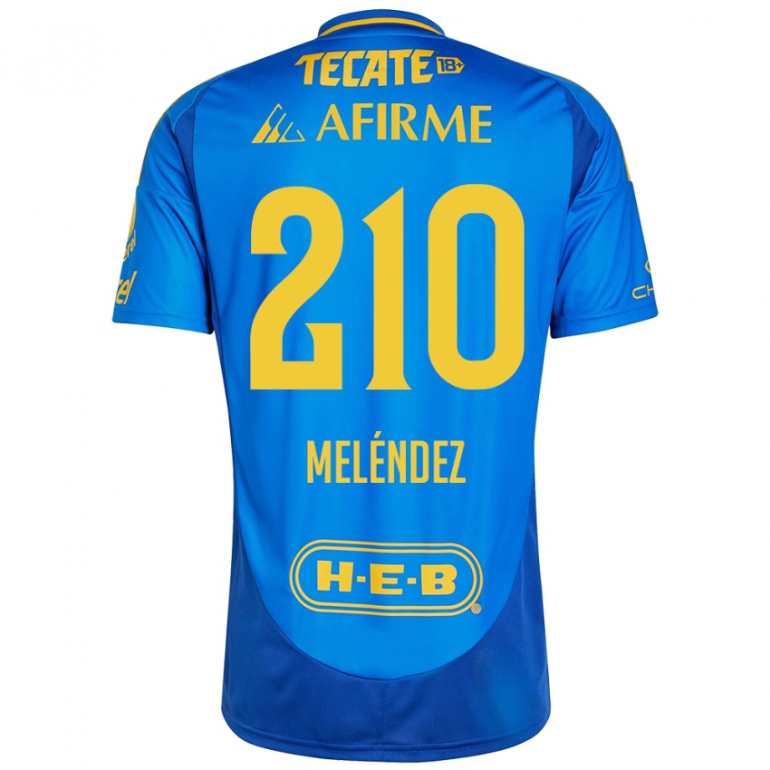 Enfant Maillot Marcelo Meléndez #210 Bleu Jaune Tenues Extérieur 2024/25 T-Shirt Suisse