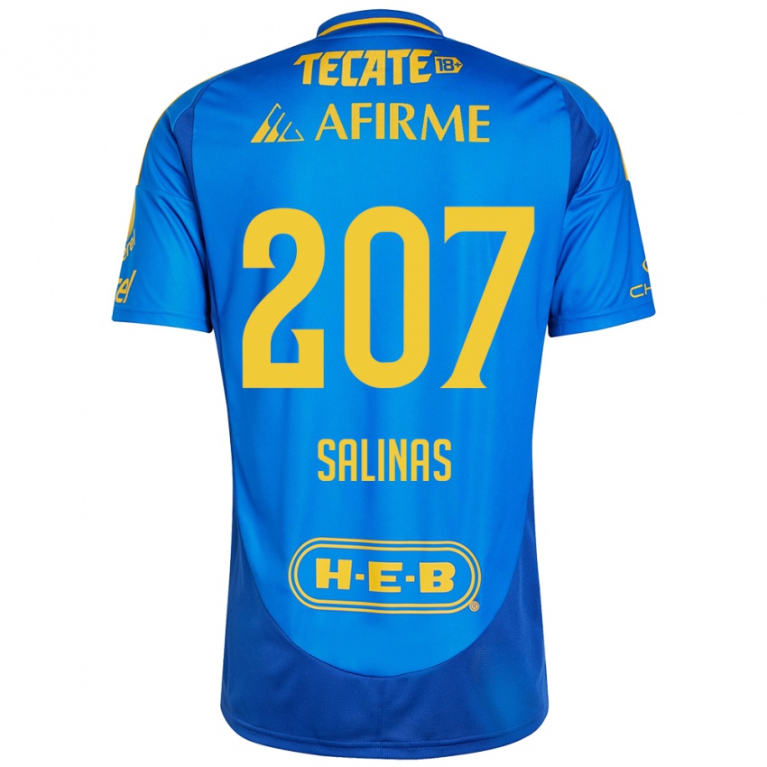 Enfant Maillot Marcelo Salinas #207 Bleu Jaune Tenues Extérieur 2024/25 T-Shirt Suisse