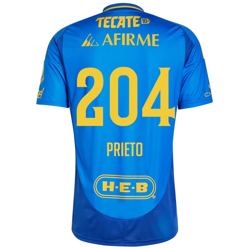 Enfant Maillot Leonel Prieto #204 Bleu Jaune Tenues Extérieur 2024/25 T-Shirt Suisse